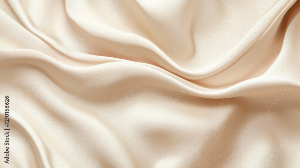 Poster soft beige fabric draping gracefully, showcasing smooth texture and gentle curves in a calming setti