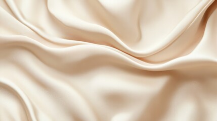 Soft beige fabric draping gracefully, showcasing smooth texture and gentle curves in a calming setting