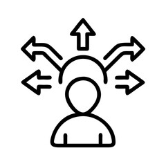 decision making icon, decision making line art - simple line art of decision making, perfect for decision making logos and icons