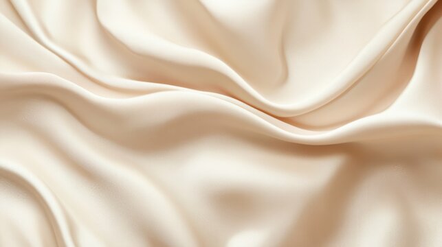 Soft beige fabric draping gracefully, showcasing smooth texture and gentle curves in a calming setting - Powered by Adobe