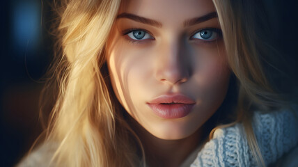 Naklejka premium Serene Blonde Portrait