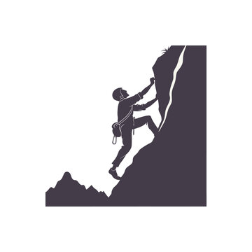 climber scaling rock silhouette clip art preview