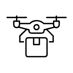 delivery drone icon, delivery drone line art - simple line art of delivery drone, perfect for delivery drone logos and icons