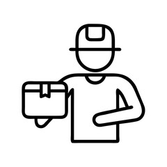 delivery partner icon, delivery partner line art - simple line art of delivery partner, perfect for delivery partner logos and icons