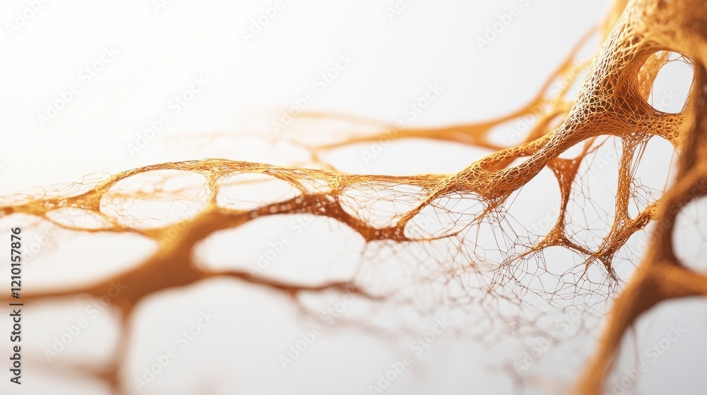 Poster golden particle flow abstract background