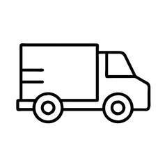 delivery truck icon, delivery truck line art - simple line art of delivery truck, perfect for delivery truck logos and icons
