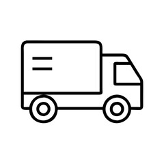 delivery truck icon, delivery truck line art - simple line art of delivery truck, perfect for delivery truck logos and icons