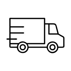 delivery truck icon, delivery truck line art - simple line art of delivery truck, perfect for delivery truck logos and icons