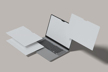 Laptop Screen Website Blank Mockup