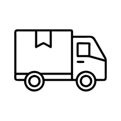 delivery truck icon, delivery truck line art - simple line art of delivery truck, perfect for delivery truck logos and icons