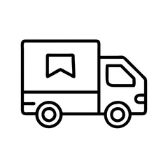 delivery truck icon, delivery truck line art - simple line art of delivery truck, perfect for delivery truck logos and icons