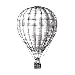 Naklejka premium Vintage hot air balloon illustration. (4)