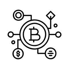 digital currency icon, digital currency line art - simple line art of digital currency, perfect for digital currency logos and icons