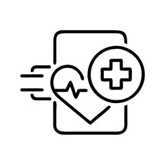 digital health icon, digital health line art - simple line art of digital health, perfect for digital health logos and icons