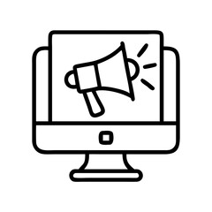 digital marketing icon, digital marketing line art - simple line art of digital marketing, perfect for digital marketing logos and icons