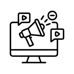 digital marketing icon, digital marketing line art - simple line art of digital marketing, perfect for digital marketing logos and icons