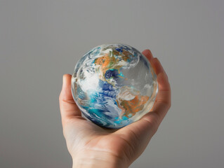 hand holding earth