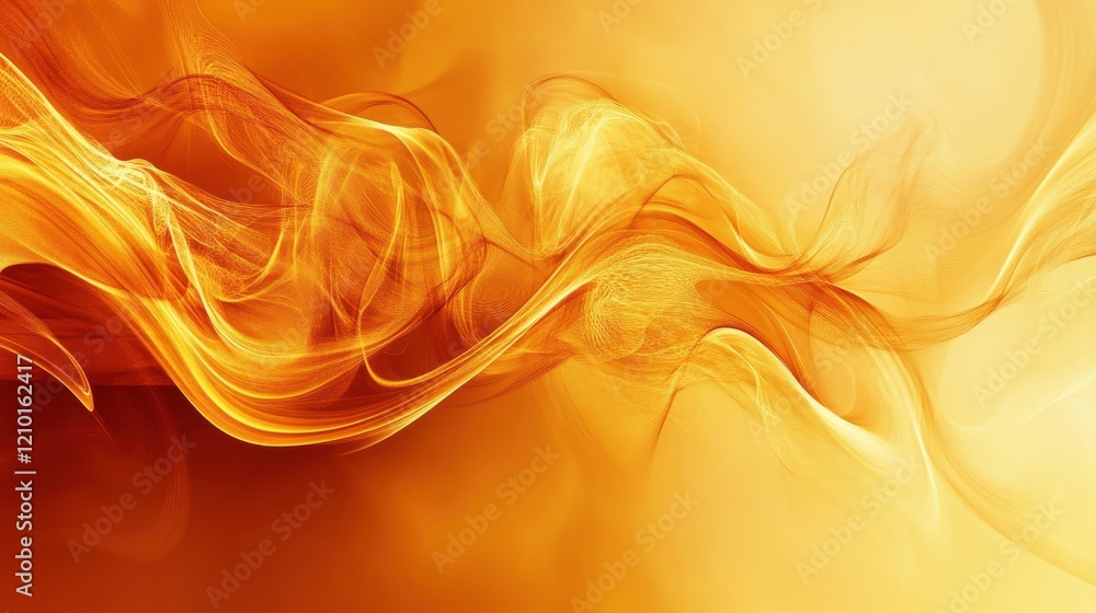 Fototapete Warm golden amber background with flowing patterns creating a soothing and inviting atmosphere for design projects