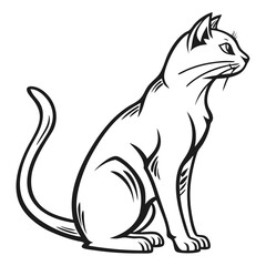 Fototapeta premium cat logo, black outline vector graphic transparent background