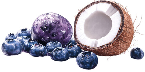 Assorted Edible Food Items Isolated on Transparent White Background