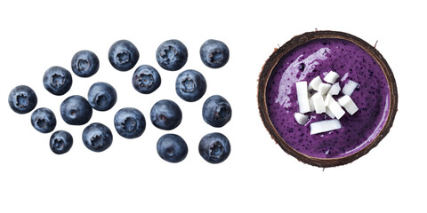 Assorted Edible Food Items Isolated on Transparent White Background