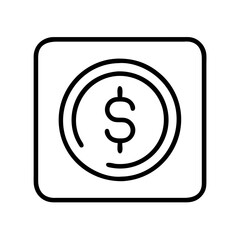 dollar sign icon, dollar sign line art - simple line art of dollar sign, perfect for dollar sign logos and icons