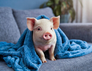 Świnia domowa w domu 