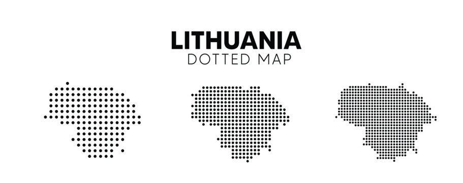 Set of Lithuania dotted map vector on white isolated