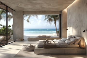 Minimal concrete suite with beach horizon