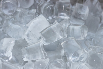 Pile of ice cubes is refreshing Coolness and brightness, suitable for summer.