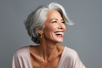 Beautiful elderly senior laughing portrait smiling