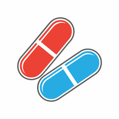 Clean Pharmaceutical Logo with Geometric Pill Design in Vector Style.