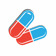Clean Pharmaceutical Logo with Geometric Pill Design in Vector Style.