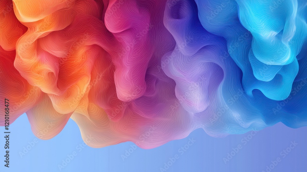 Poster colorful abstract waves background with smooth gradients and flowing textures. this vibrant design f