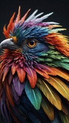 Obraz premium Close-Up of a Colorful Rainbow-Colored Bird