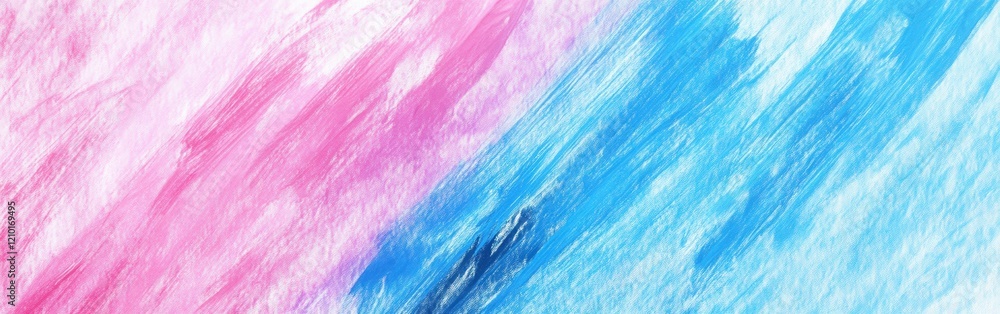 Poster soft pencil strokes create a dynamic interplay of pink and blue hues in a captivating artistic compo
