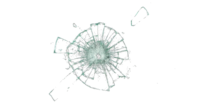 Cracked Glass Fragment PNG Isolated on Transparent Background
