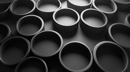 Abstract Black Circular Forms Interlocking Design