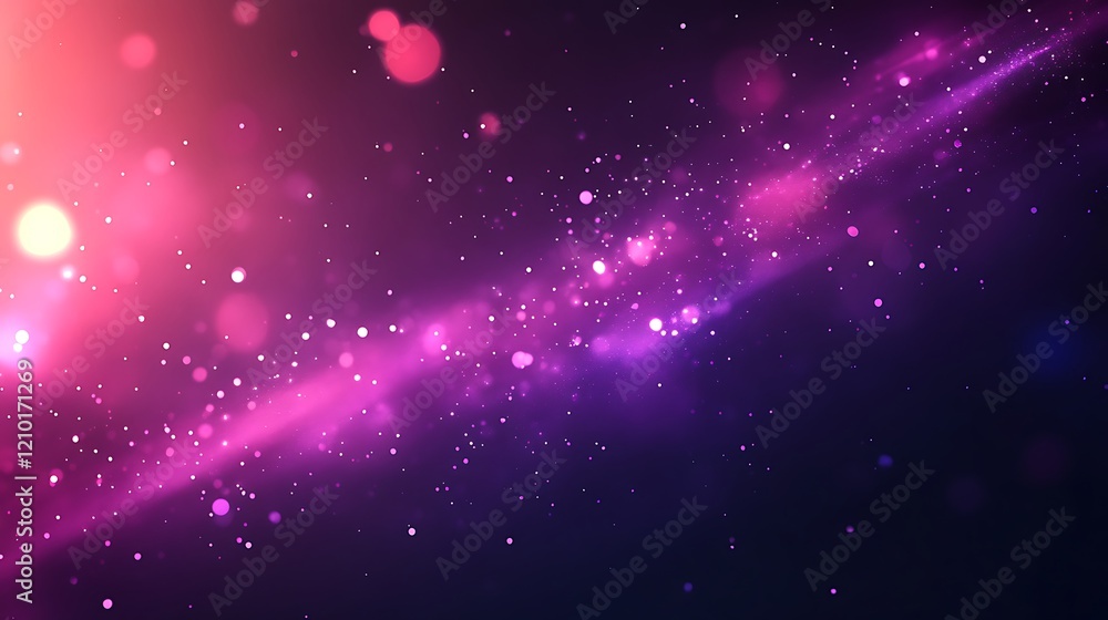 Poster abstract blurred bokeh purple lights background. purple glowing light abstract background with bokeh