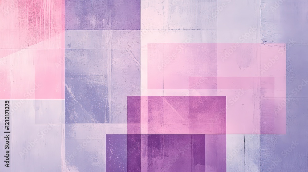 Aufkleber colorful pastel lavender and pink grid fragments create a visually striking and calming design for m