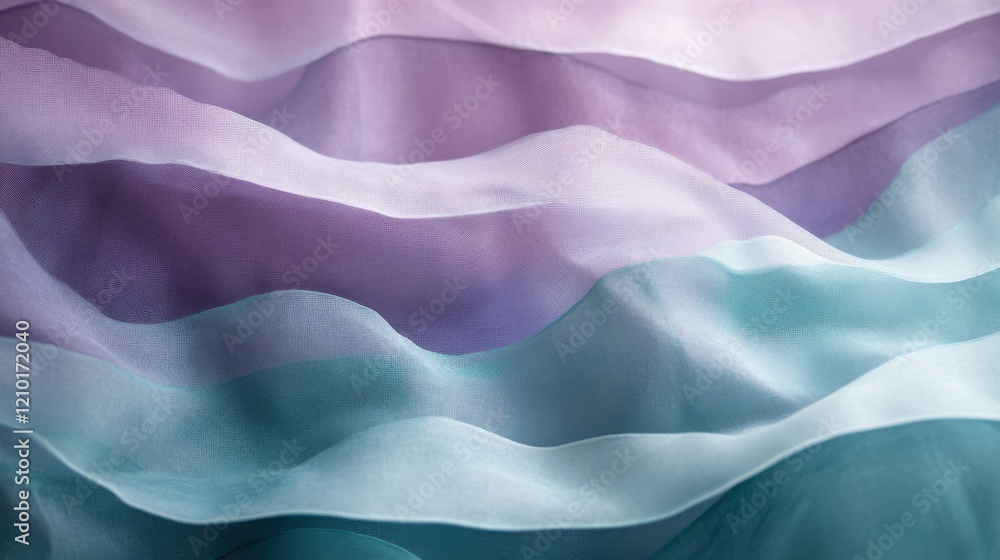 Aufkleber gradient textile created with minimalist pencil strokes evokes serene waves of color in soothing ton