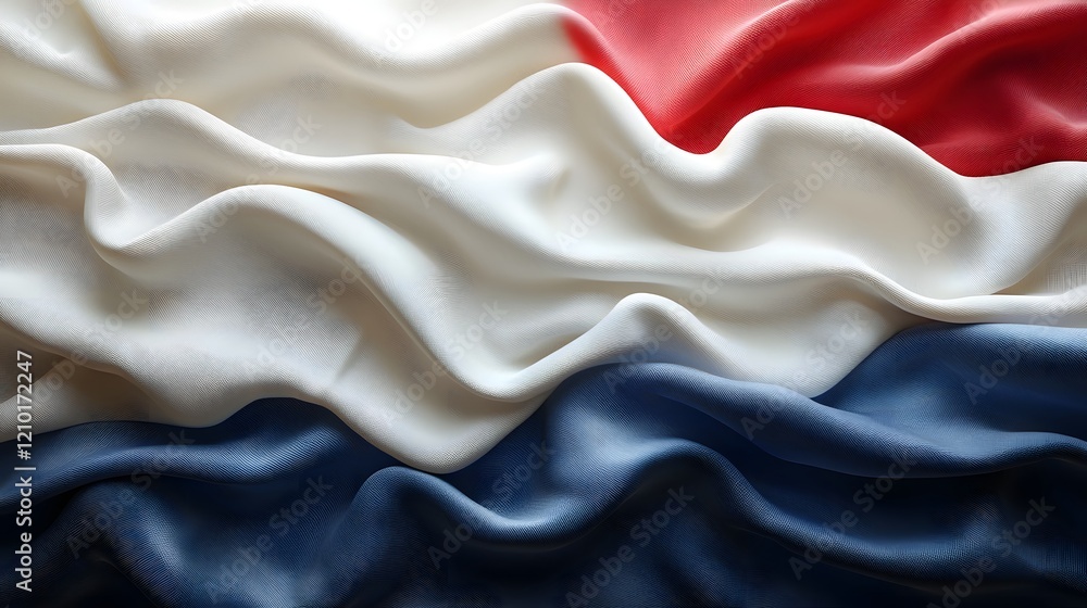 Poster elegant abstract background with a silk texture in the national colors of red white and blue softly 