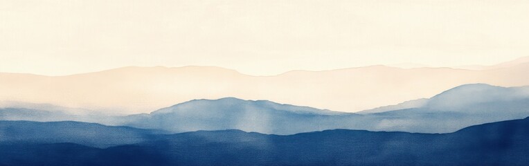 Layered pencil strokes create a gradient effect resembling distant mountains under a soft sky at dawn