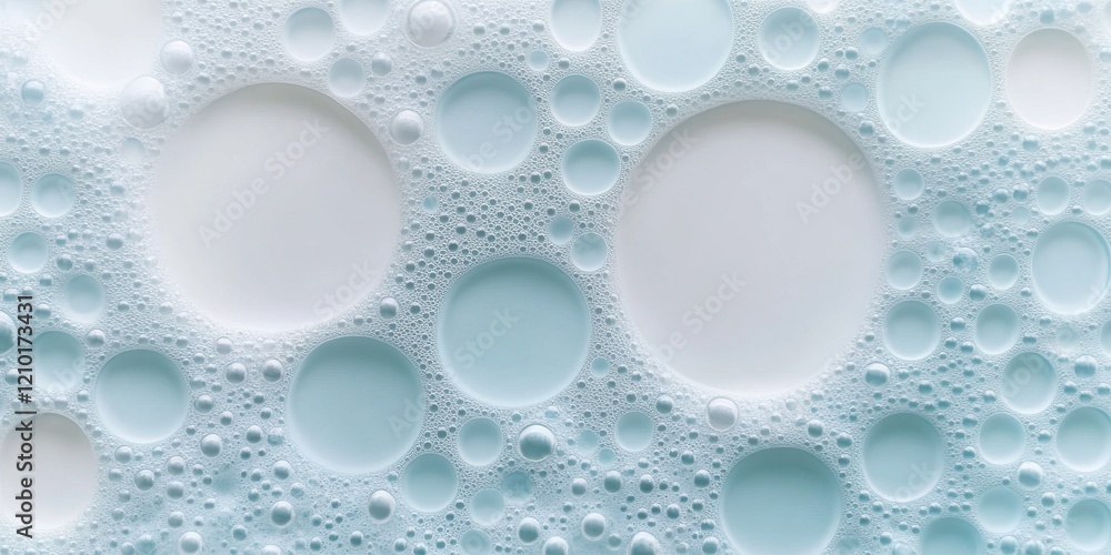 Aufkleber Bubbly texture with varying sizes of circles creating an abstract background design in soft pastel colors