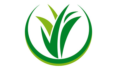 logo grass vector design