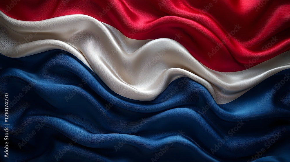 Leinwandbilder vibrant dynamic abstract flag design with a smooth flowing silk texture in the patriotic colors of r