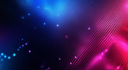 Fototapeta premium Abstract Pink and Blue Particle Wave: A Neon Digital Art Design