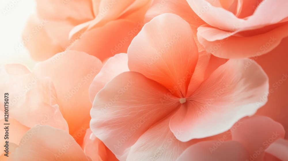 Aufkleber Elegant soft pink flowers in a gradient fill creating a serene and calming atmosphere