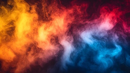 Cinematic Swirling Fog and Vibrant Smoke in Warm and Cool Tonal Abstract Background   Digital Art with Mesmerizing Colorful Textures and Dynamic Movement