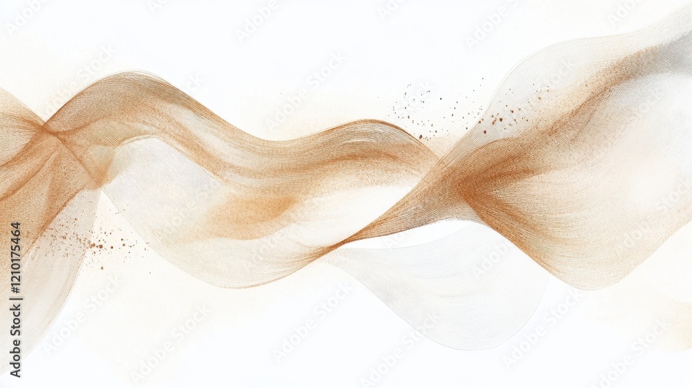Poster delicate intertwining curves of softly blended pencil strokes creating an abstract composition